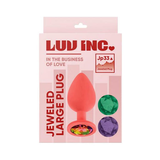 Luv Inc Jp33 Jeweled Large Plug With 3 Stones Coral | SexToy.com