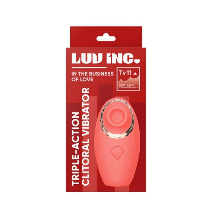 Luv Inc Tv11 Triple-action Clitoral Vibrator Coral | SexToy.com