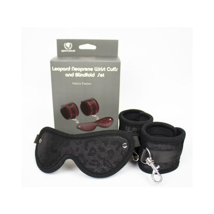 Spartacus Blindfold And Wrist Cuff Kit Neoprene Black | SexToy.com