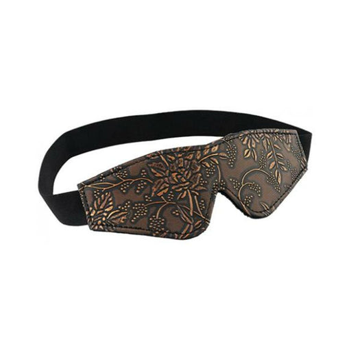 Blindfold Brown Pu Floral Print With Faux Fur Lining | SexToy.com