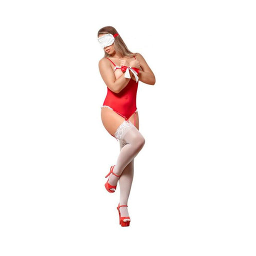 Ms Love & Bondage Teddy & 2-piece Set Red S/m | SexToy.com