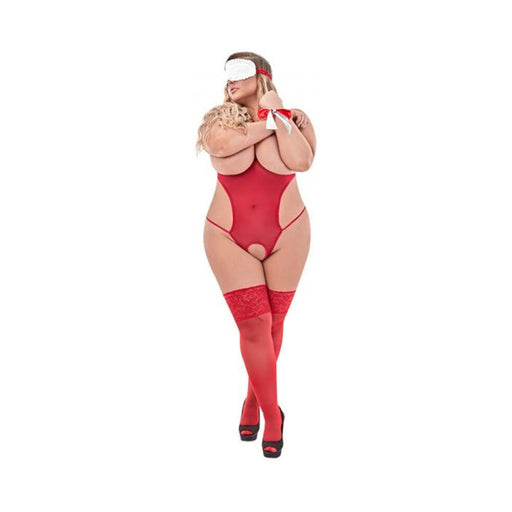 Ms Love & Bondage Sm Teddy & 2-piece Set Red Queen | SexToy.com