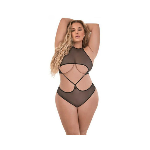 Magic Silk Forever Mesh Crotchless Underboob Teddy With Split Back Black Queen | SexToy.com