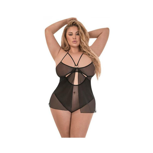 Magic Silk Forever Mesh Crotchless Babydoll Teddy Black Queen | SexToy.com