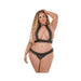 Magic Silk Ruffled Halter Bra & Split-crotch Thong Black Queen | SexToy.com