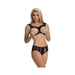 Magic Silk Ruffled Open-cup Bralette & Cutout Boy Short Black S/m | SexToy.com