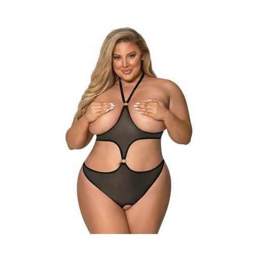 Magic Silk Sassy Cupless & Crotchless Teddy Black Queen | SexToy.com