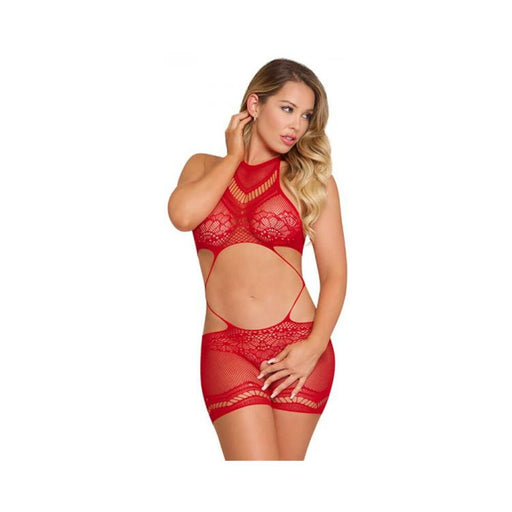 Magic Silk Seamless Crotchless Romper Red O/s | SexToy.com