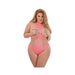 Magic Silk Forever Mesh Cupless & Crotchless Halter Teddy With Split-back Coral Queen | SexToy.com