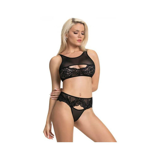 Magic Silk Sugar & Spice Peek-a-boo Bra & Panty Set Black S/m | SexToy.com