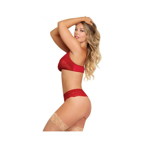 Magic Silk Sugar & Spice Peek-a-boo Bra & Panty Set Red S/m | SexToy.com