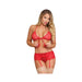 Magic Silk Marabou Bra, Garter Skirt & G-string Set Red S/m | SexToy.com