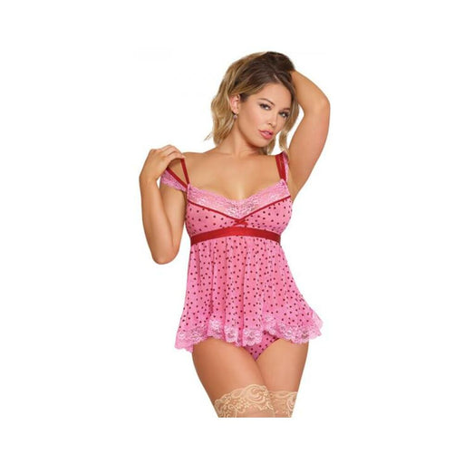 Magic Silk Tickled Pink Babydoll & Panty Set Pink Queen | SexToy.com