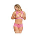 Magic Silk Tickled Pink Open-cup High-neck Bra & Split-crotch Skirt Panty Pink L/xl | SexToy.com