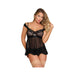 Magic Silk Passion Point Babydoll & Panty Set Black L/xl | SexToy.com