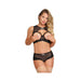 Magic Silk Passion Point Open-cup High-neck Bra & Split-crotch Skirt Panty Black S/m | SexToy.com