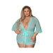 Magic Silk Seabreeze Robe W Lace Trim Turquoise Queen  Size | SexToy.com