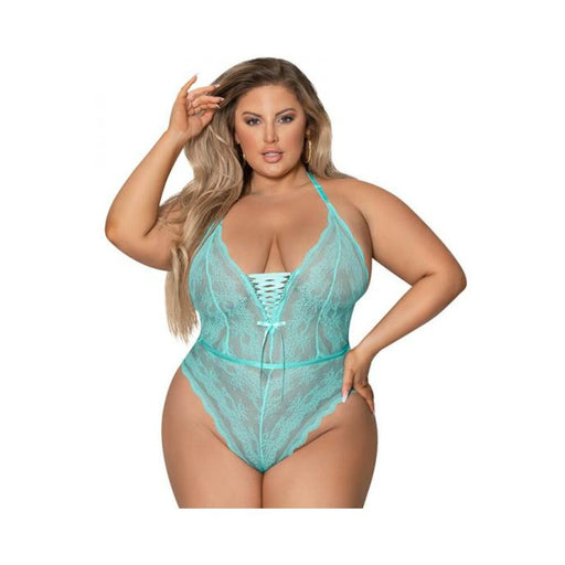 Magic Silk Seabreeze Teddy W Snap Crotch Turrquise Queen  Size | SexToy.com