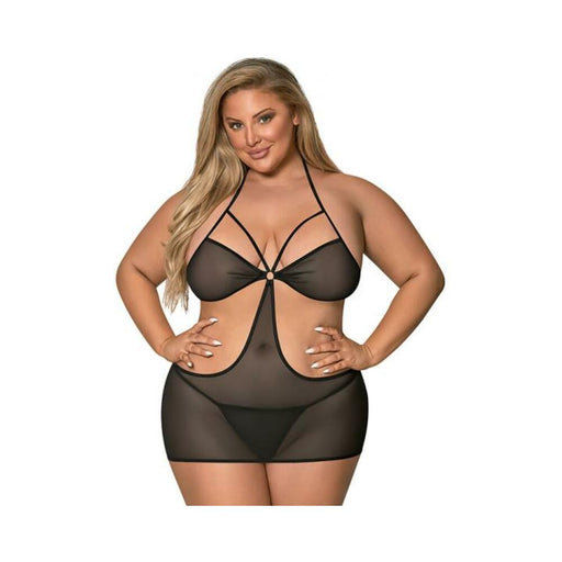 Magic Silk Sassy Cutout Dress & G-string Set Black Queen | SexToy.com