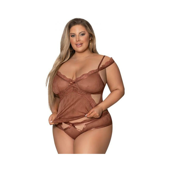 Magic Silk Caramel Kiss Cami & Boyshort Carmel Queen  Size | SexToy.com