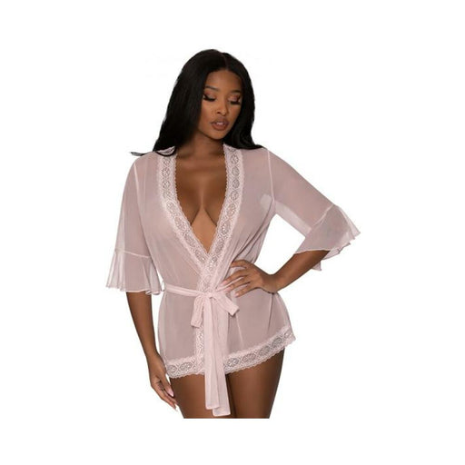Magic Silk Seabreeze Robe W Lace Trim Blush L/xl | SexToy.com