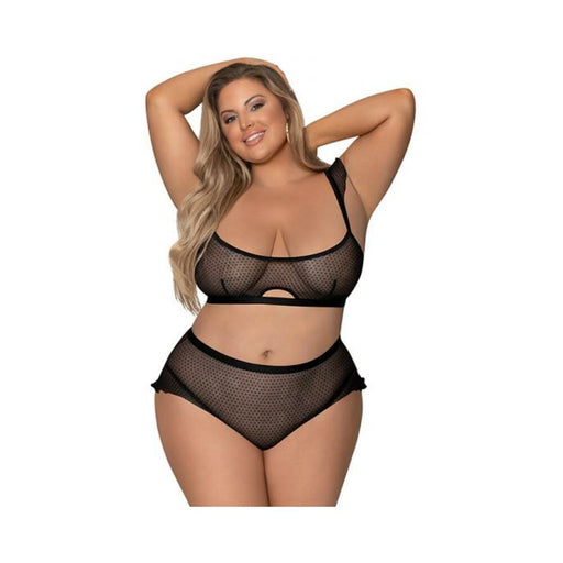 Magic Silk Girl Next Door Bralette & Panty Black Queen Size | SexToy.com