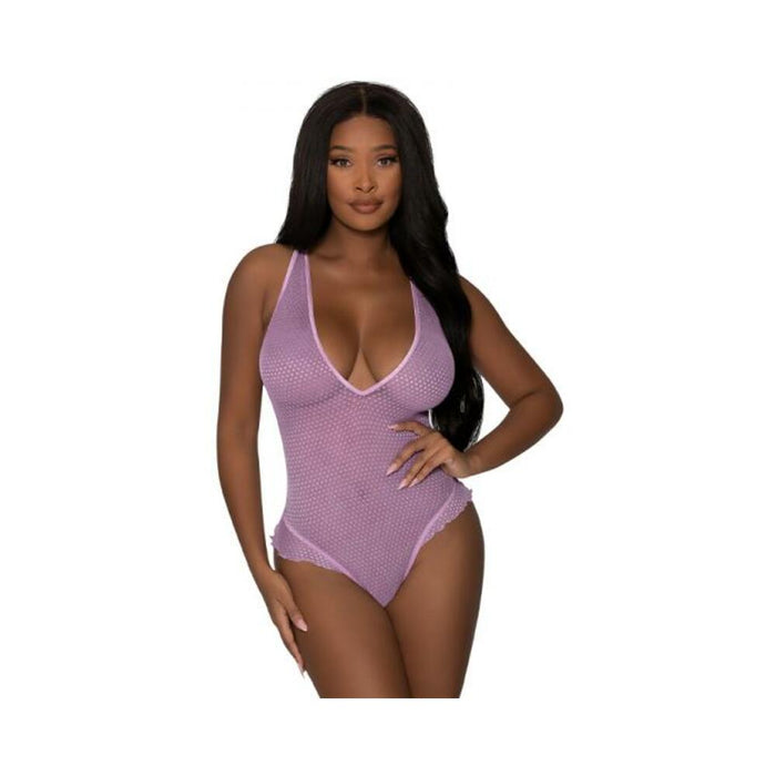 Magic Silk Girl Next Door Plunge Teddy Lilac S/m | SexToy.com