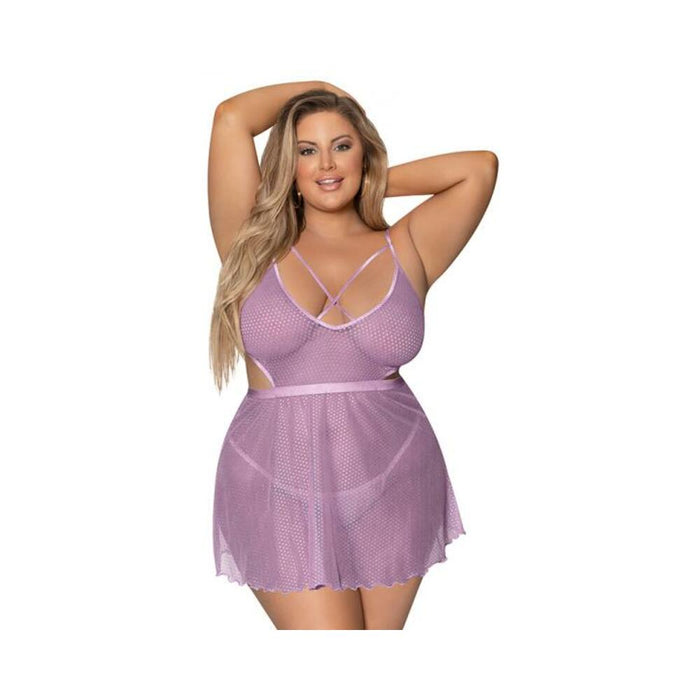 Magic Silk Girl Next Door Babydoll & Panty Lilac Queen Size | SexToy.com