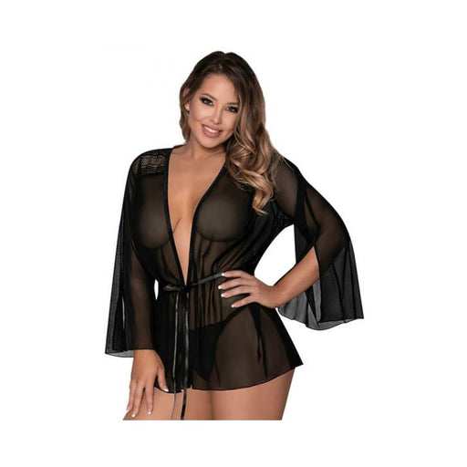 Magic Silk Modern Romance Short Robe Black L/xl | SexToy.com
