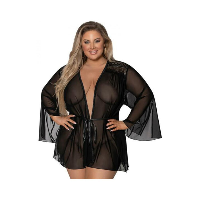 Magic Silk Modern Romance Short Robe Black Queen Size | SexToy.com