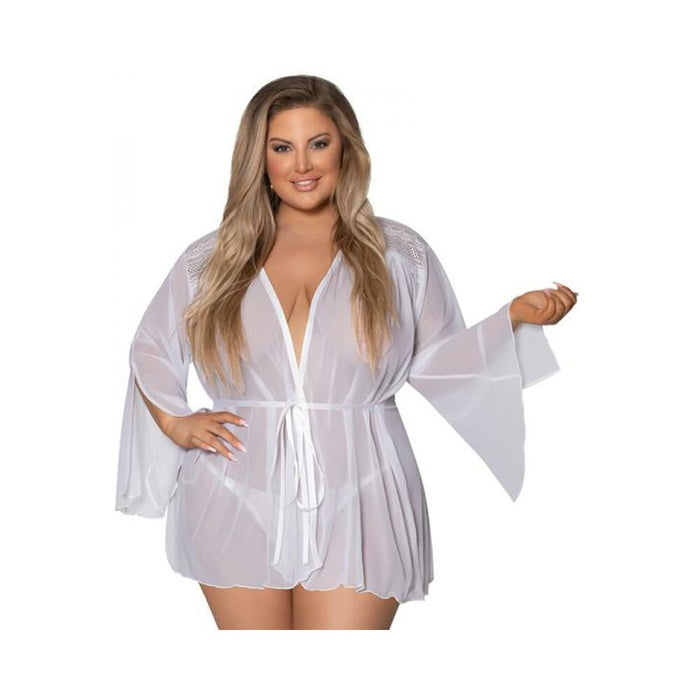 Magic Silk Modern Romance Short Robe White Queen Size | SexToy.com