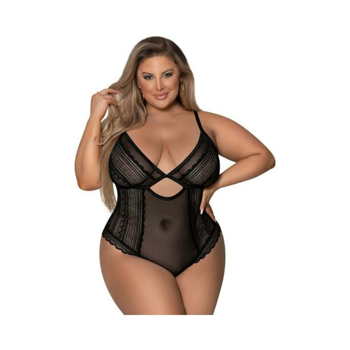 Magic Silk Modern Romance Cheeky Teddy Black Queen Size | SexToy.com