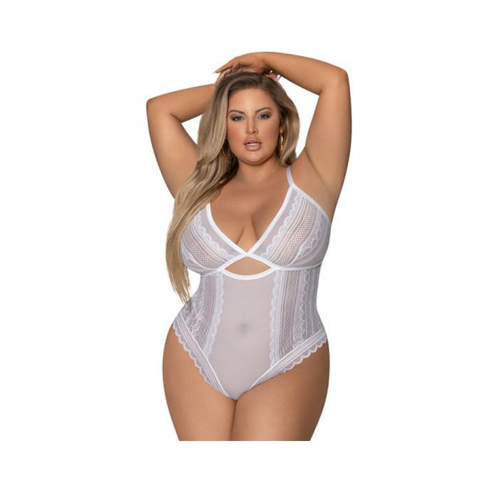 Magic Silk Modern Romance Cheeky Teddy White Queen Size | SexToy.com