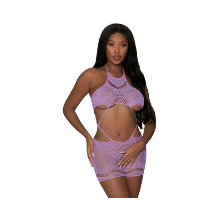 Magic Silk Seamless Crotchless Romper Lavender Os | SexToy.com