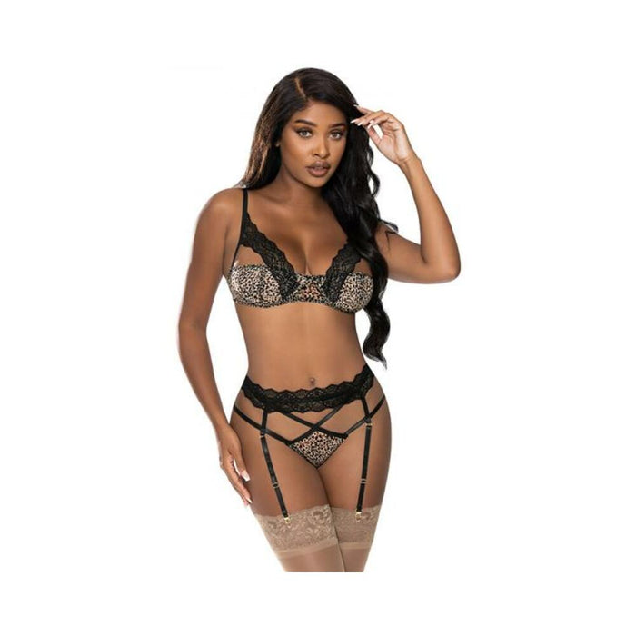 Purrfect Bra & Garter Panty Leopard S/m