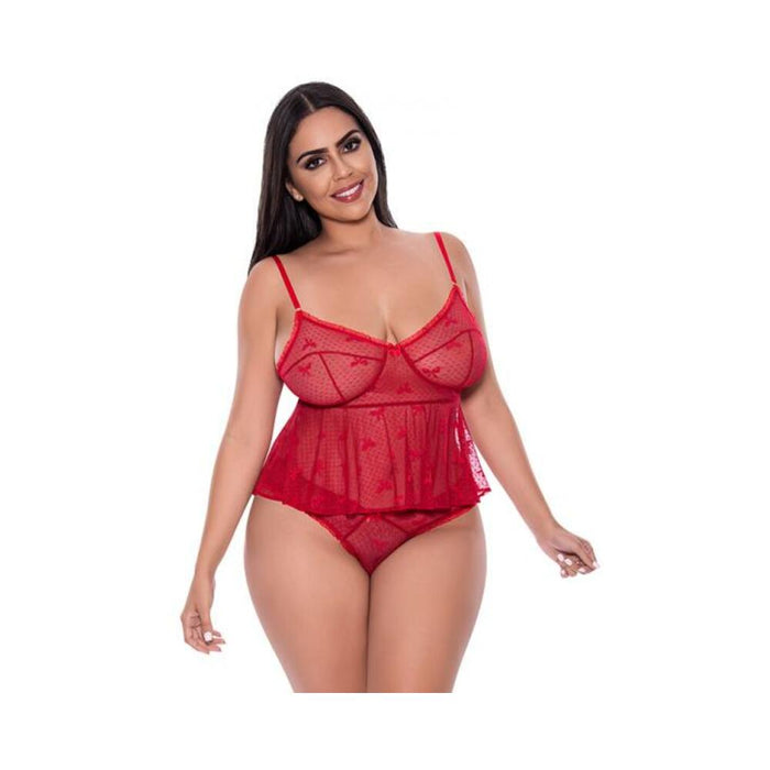 Magic Silk With Love Flutter Cami & Cheeky Panty Set Red Queen