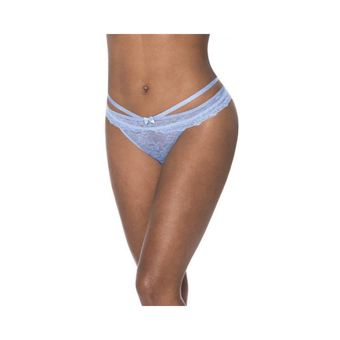 Magic Silk Ooh La Lace Peek-a-boo Cheeky Panty Periwinkle L/xl