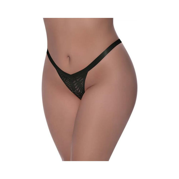 Magic Silk Rude Awakening Split Crotch Thong Black Queen Size
