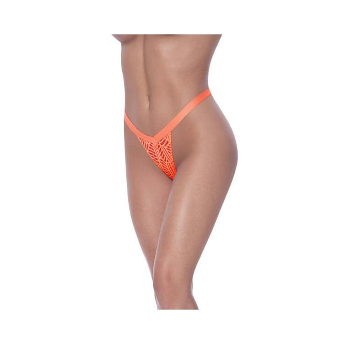 Magic Silk Rude Awakening Split Crotch Thong Neon Orange S/m