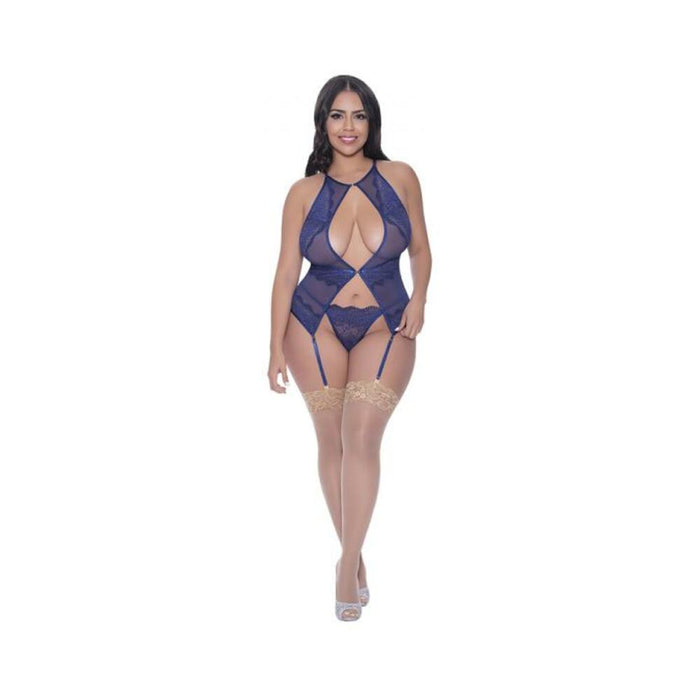 Magic Silk Berrylicious Basque & G-string Set Blueberry Queen Size