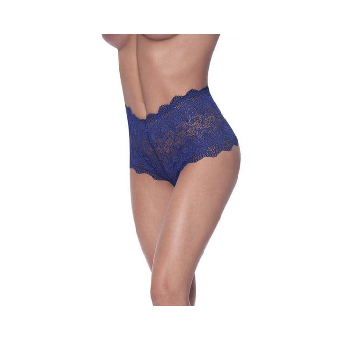 Magic Silk Berrylicious Split Crotch Lace Boyshort Blueberry L/xl