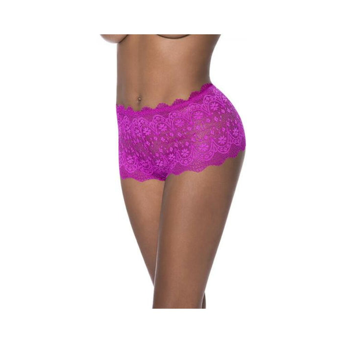 Magic Silk Berrylicious Split Crotch Lace Boyshort Raspberry L/xl