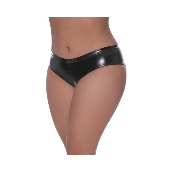 Magic Silk Hard Candy Low Rise Split Crotch Boyshort Black Queen Size