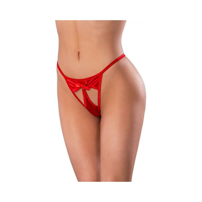 Magic Silk Holidaze Pull Open G-string Red S/m