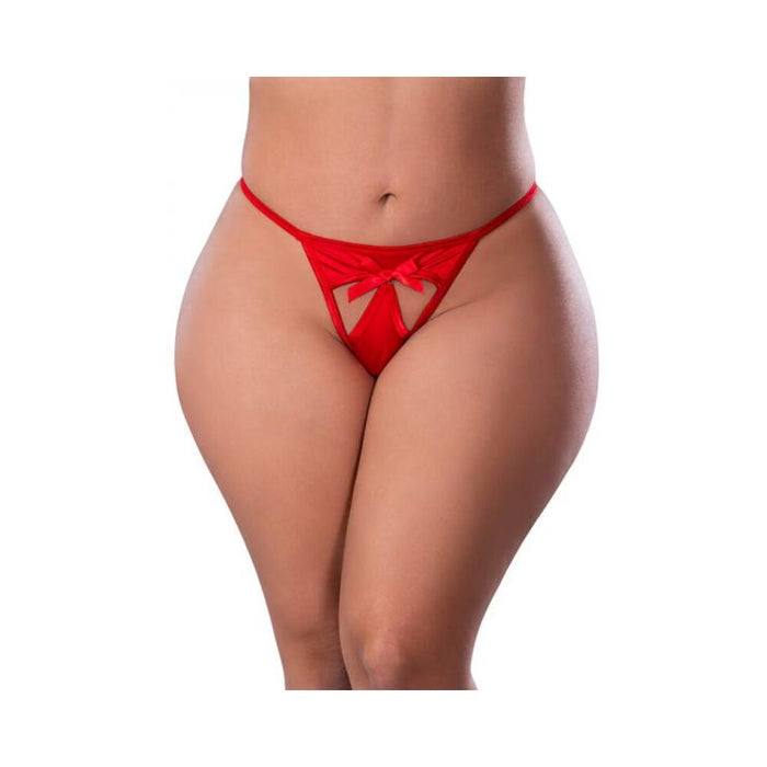 Magic Silk Holidaze Pull Open G-string Red Queen Size