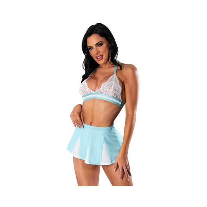 Magic Silk Dress Up Head Cheerleader Costume Blue L/xl