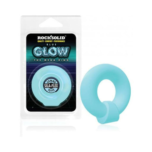 Rock Solid Sila-flex Glow-in-the-dark Mega Ring Blue | SexToy.com