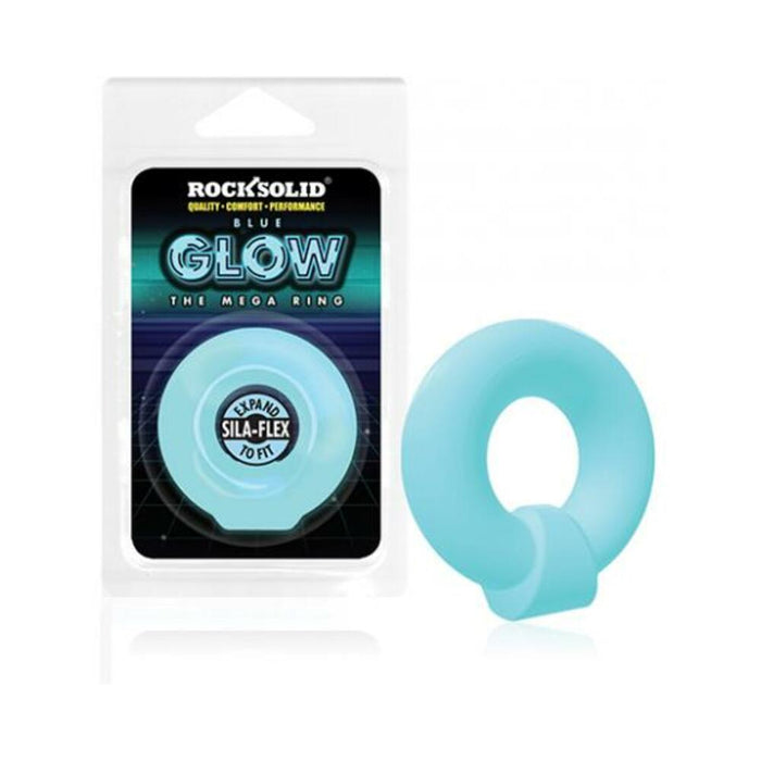 Rock Solid Sila-flex Glow-in-the-dark Mega Ring Blue | SexToy.com