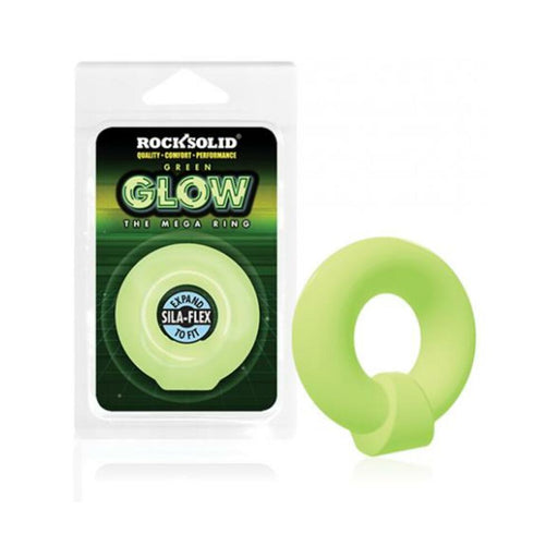 Rock Solid Sila-flex Glow-in-the-dark Mega Ring Green | SexToy.com