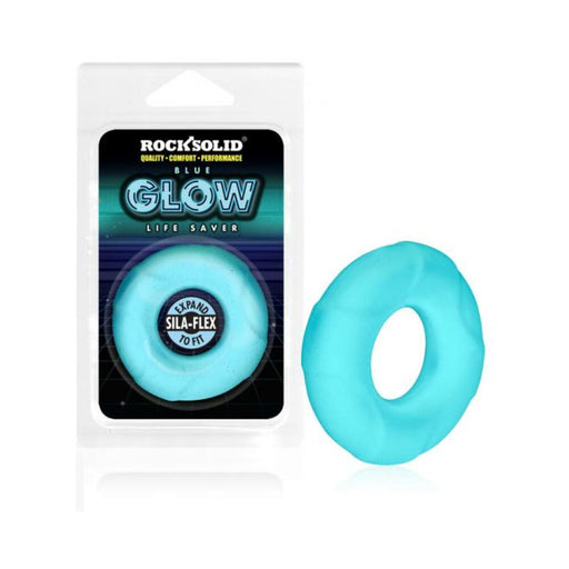 Rock Solid Sila-flex Glow-in-the-dark Life Saver C-ring Blue | SexToy.com